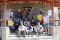 Group picture of involved local builders during construction. 